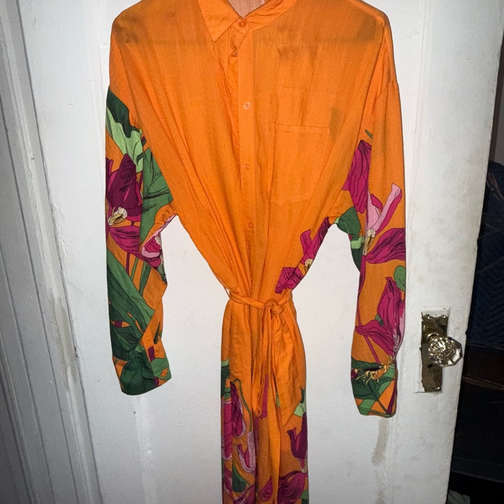 Express Orange and Pink Women’s Dress and Oversized Shirt/ Duster